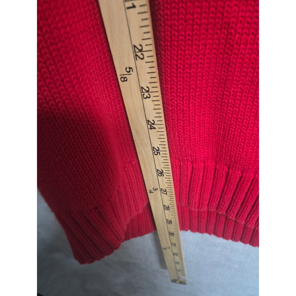 Polo Ralph Lauren Red Cotton V-Neck Sweater Vest Mens XLT Tall Blue Pony‎ Logo - Picture 3 of 5